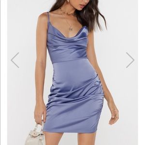 Cowl Mini Dress in Satin